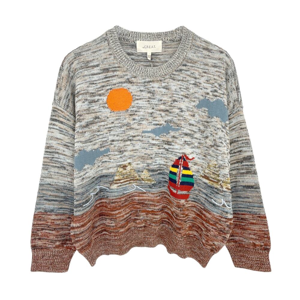 THE GREAT. The Boating Pullover. Sea Breeze Multi 0|XS